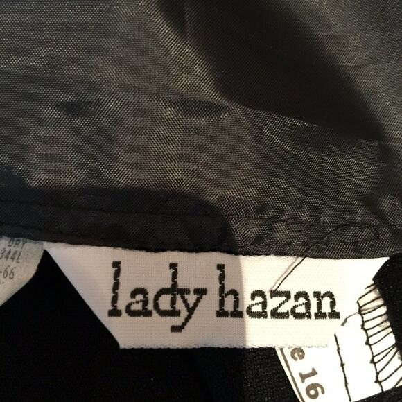 Vintage Lady Hazan Dress Sheath Sz 16 Lagenlook Black Sleeveless Layering Dress - Picture 3 of 6